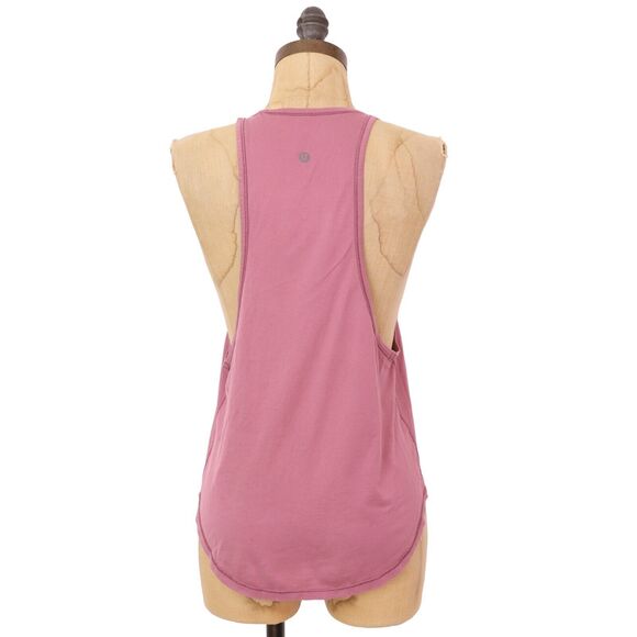 LULULEMON Sweat Date Singlet 4 Figue Pink Muscle Tank Knit Crewneck EUC B69 - Picture 4 of 6